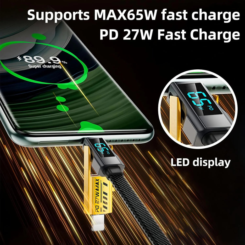 4-in-1 6.6FT fast charging cable with LED display W957