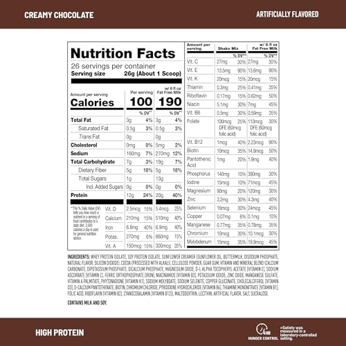 Vanilla Cream High Protein Meal Replacement Powder, 26 Servings, 1.53 Pounds F6095