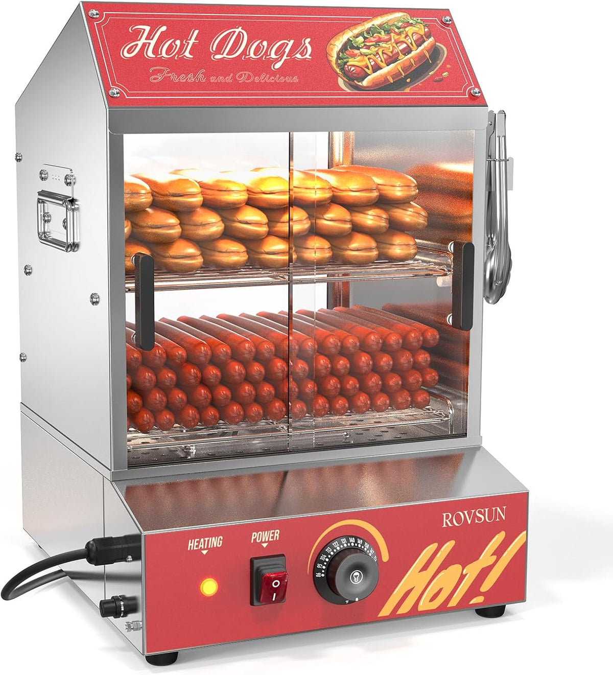 31.7QT 30L 2-Tier Hot Dog Steamer with Removable Shelves I270996