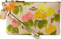 Womens Floral Printed Leather Small Wristlet N331372