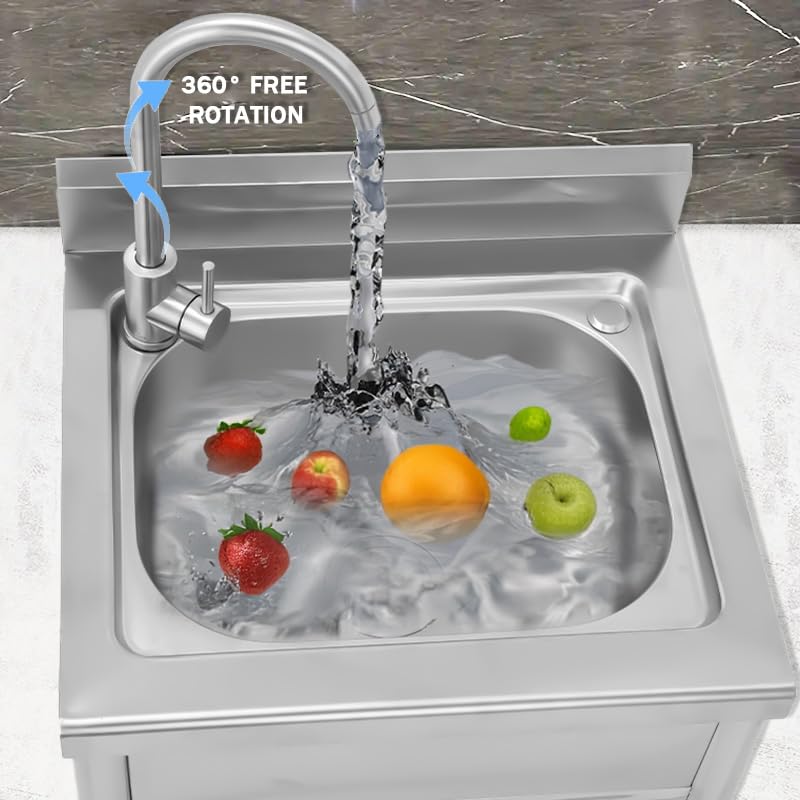 Stainless Steel Single Bowl Free Standing Utility Sink J772