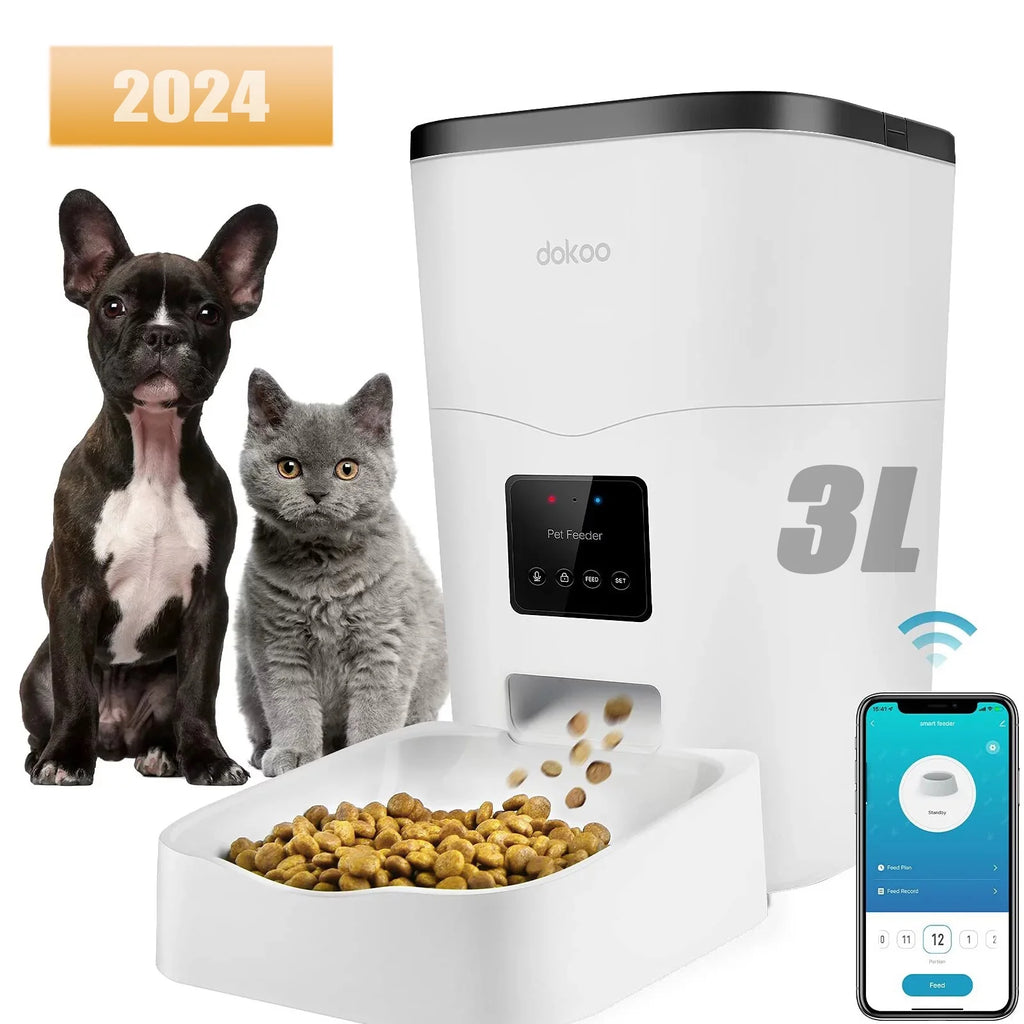 Large Capacity Smart Pet Feeder 3L Auto Dog Food Dispenser with Timer Setting Voice Recorder App Control H979
