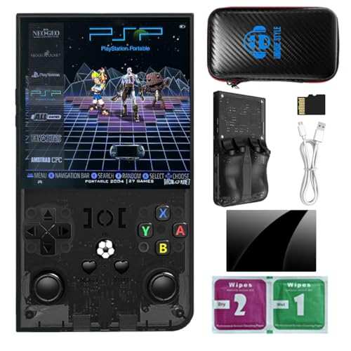 Retro Handheld Game Console, 4-inch IPS Screen, 64GB TF Card, Black T735