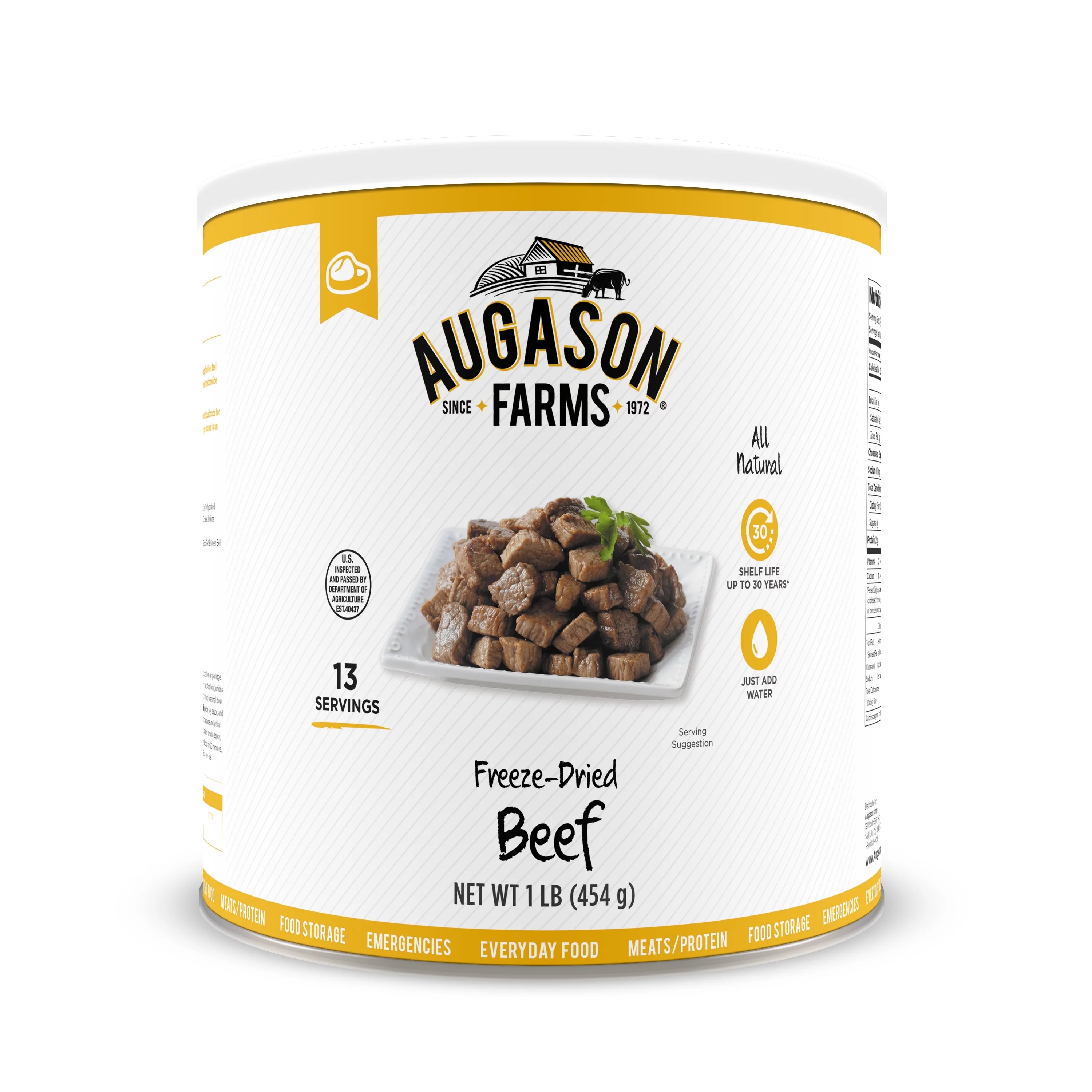 Freeze-Dried Beef Chunks No. 10 Can, 16 oz D878224