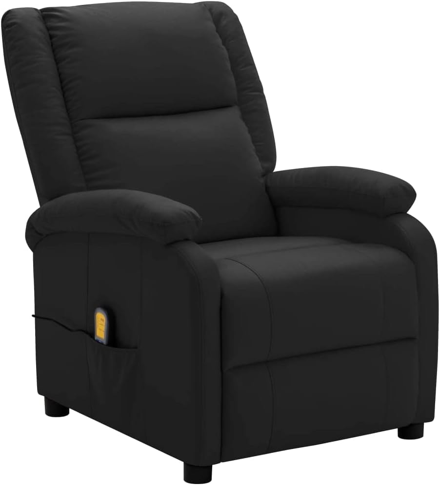 Black Faux Leather Adjustable Recliner Chair with Footrest X101