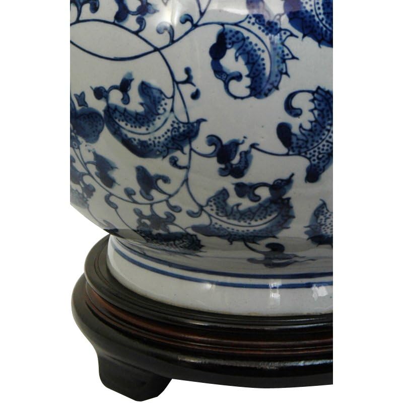 12" Floral Blue & White Porcelain Vase A311443