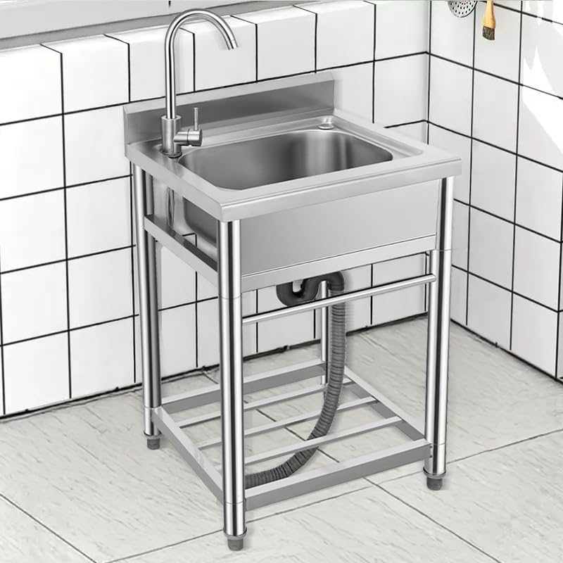 Stainless Steel Single Bowl Free Standing Utility Sink J772