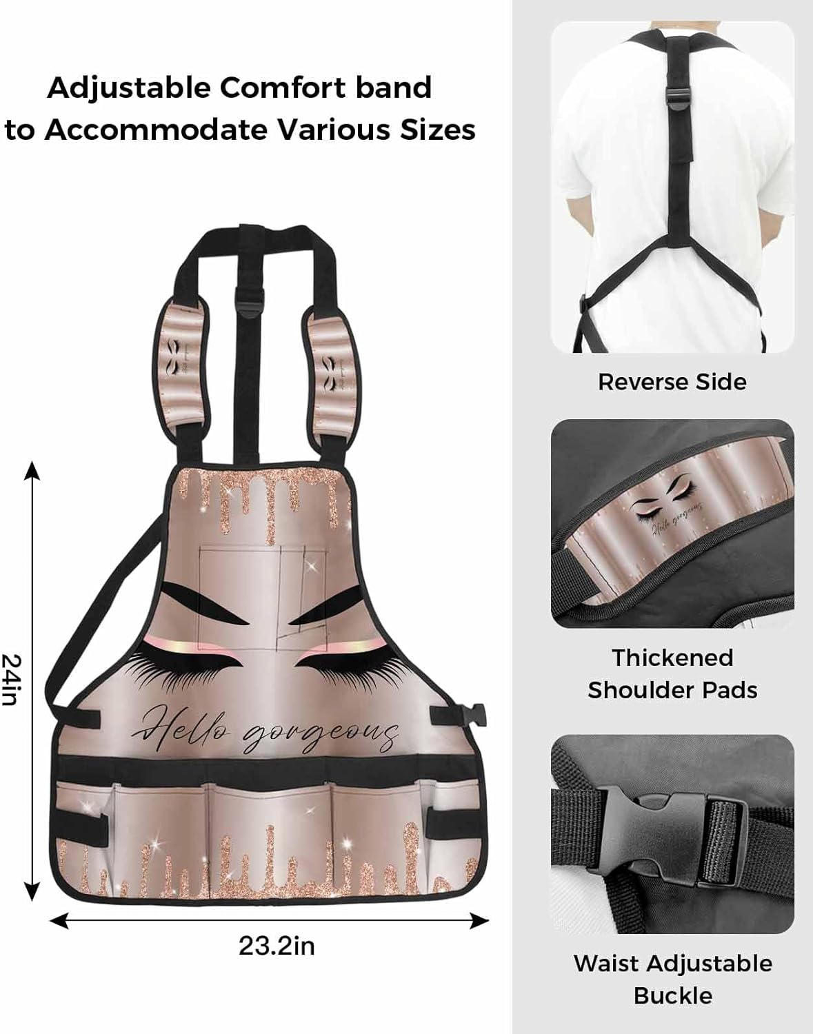 Durable Waxed Canvas Work Apron with 16 Tool Pockets H942