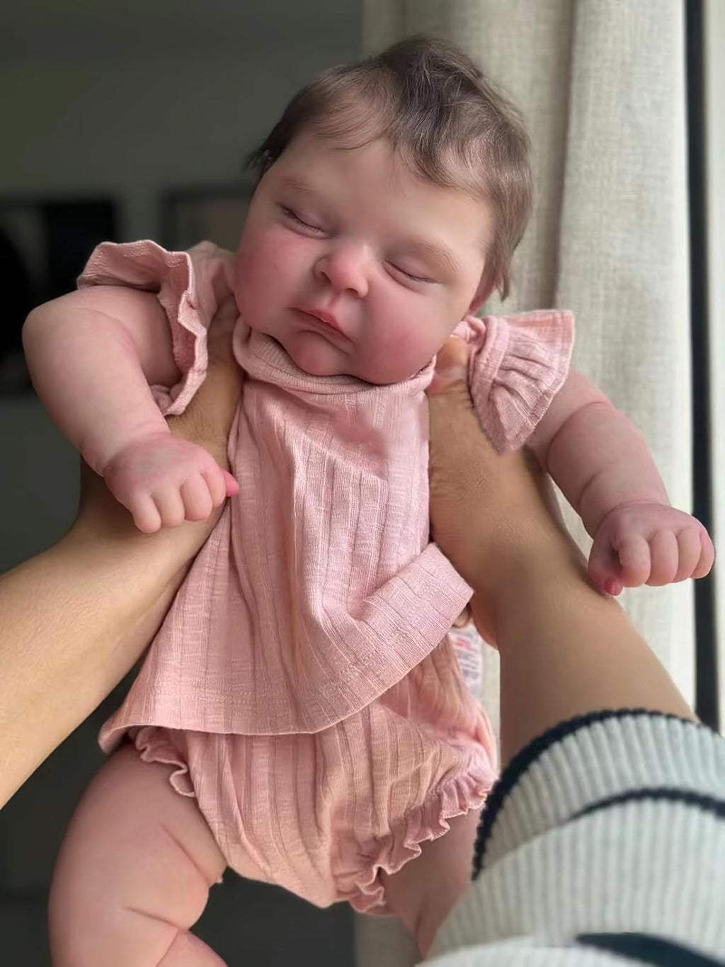 19 Inches Sleeping Realistic Newborn Girl Doll with Weighted Cloth Body and Vinyl Limbs Z247985