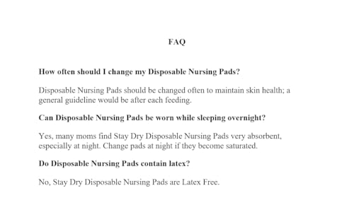 100 Count Disposable Nursing Pads B202