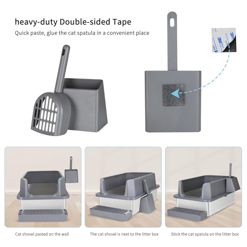 White Enclosed Stainless Steel Cat Litter Box C7824