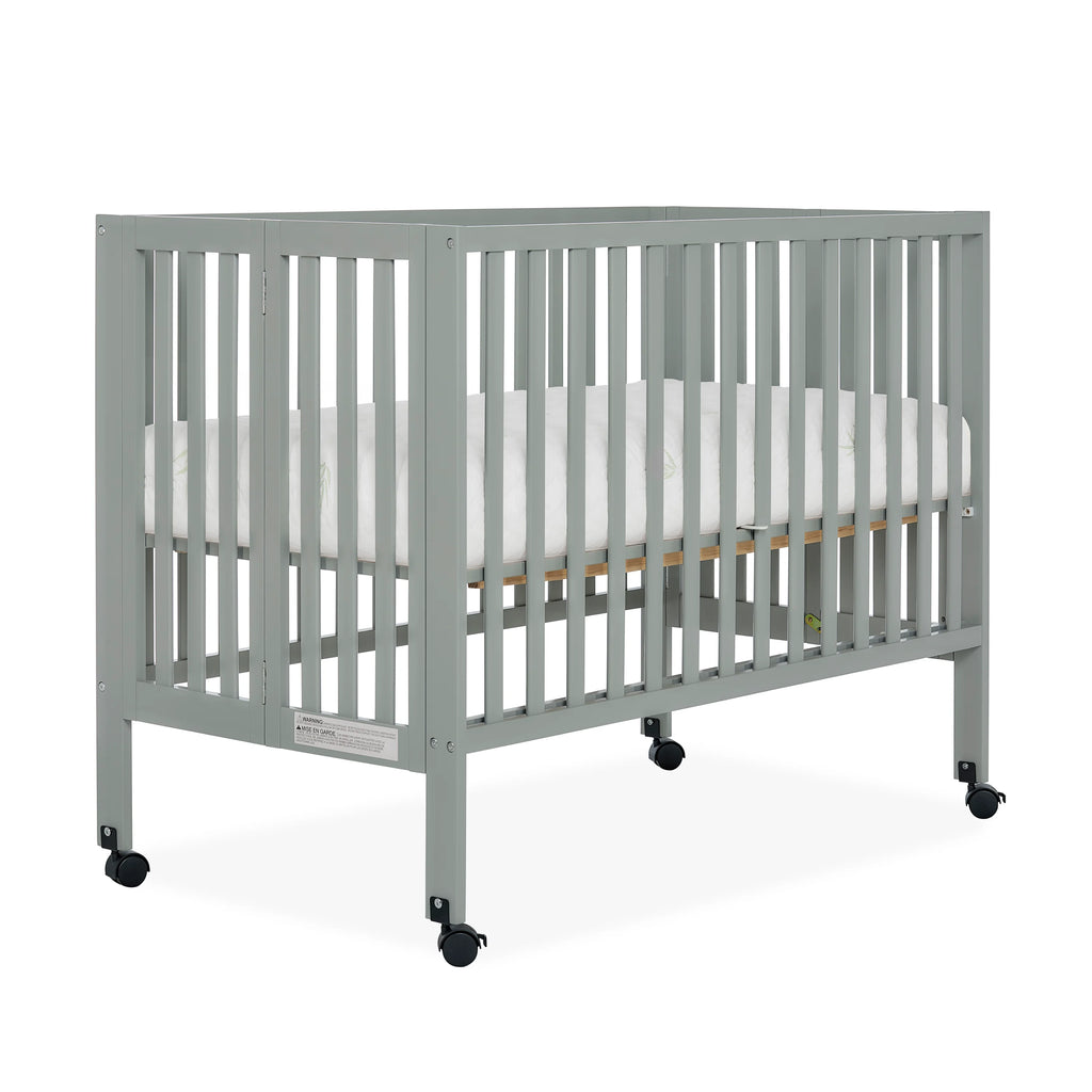 Cool Grey Full-Size Folding Crib F59181
