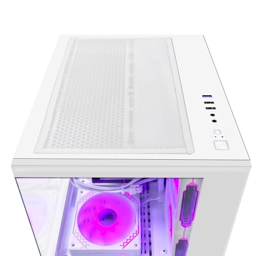 White AMD Ryzen 7 5700X RTX 4070 Super 12G 32GB DDR4 RAM 1TB M.2 PCIE SSD 1TB SATA SSD Windows 11 Pro 64-bit Desktop Computer Y884