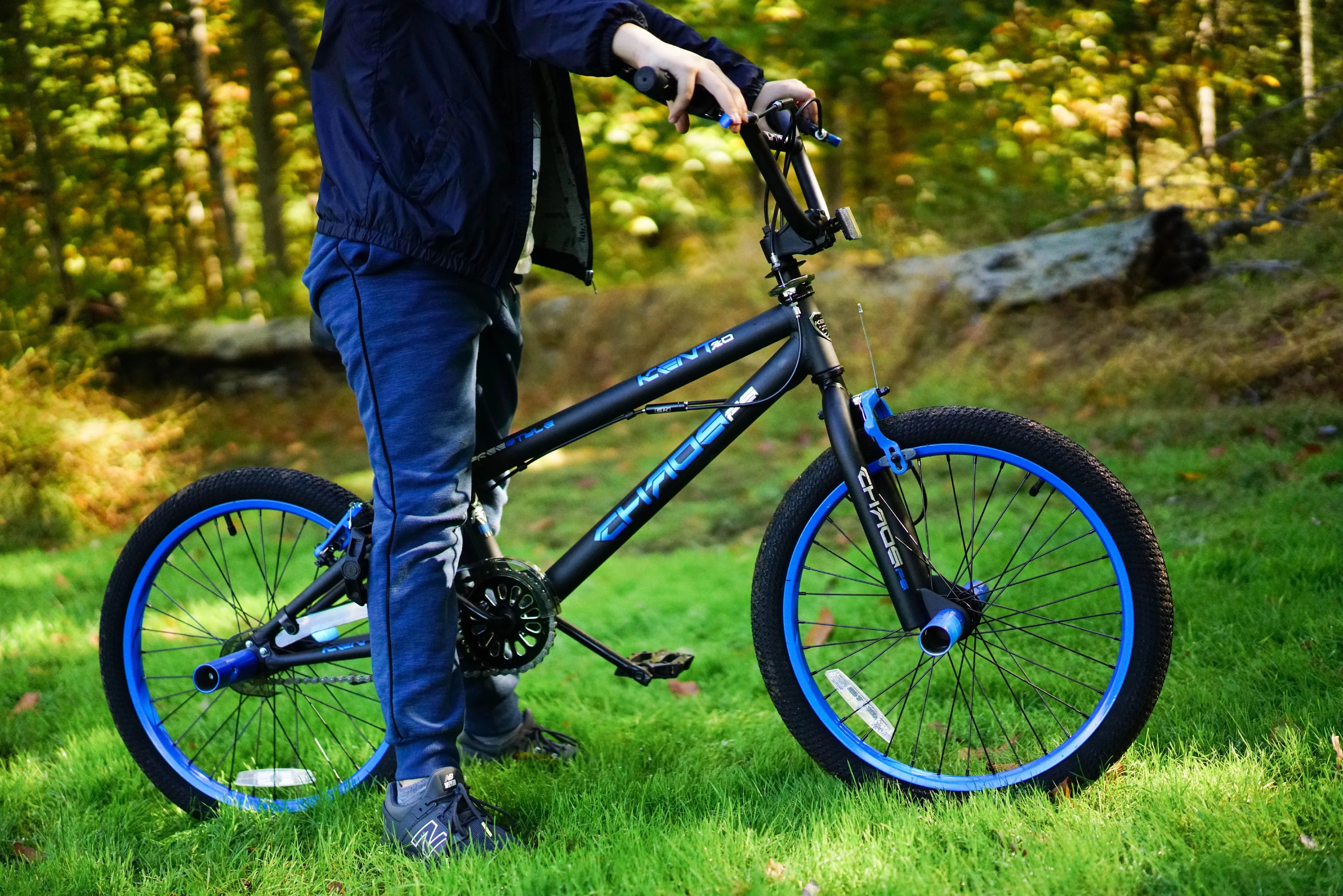 20 in. Matte Black and Blue Boy's Bicycle W270684
