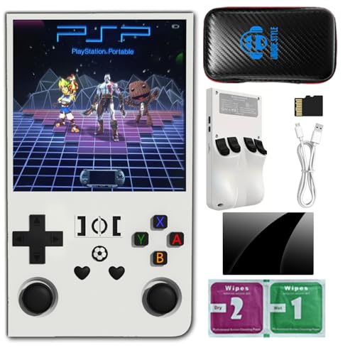 Retro Handheld Game Console, 4-inch IPS Screen, 64GB TF Card, Black T735