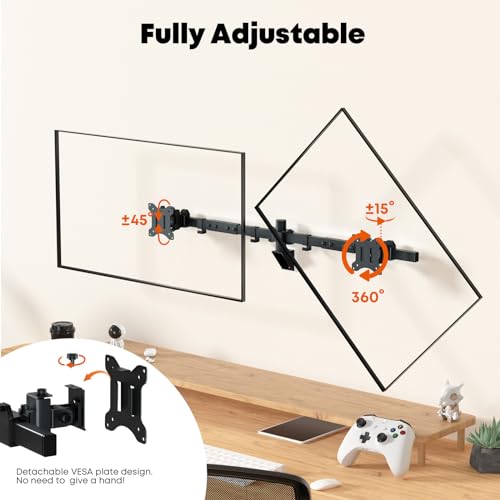 Black Dual Monitor Wall Mount, VESA 75x75/100x100mm R860