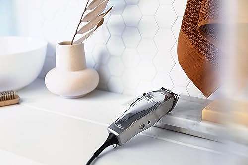 Professional Fade Master Hair Clipper, Adjustable Carbon Steel Fade Blade Clipper, Chrome, Silver Y73490