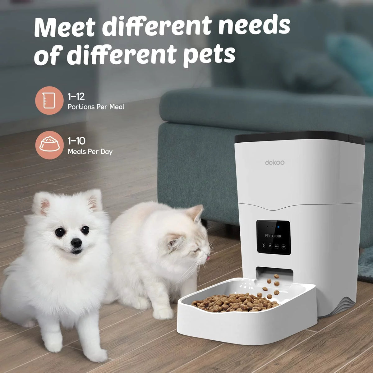 Large Capacity Smart Pet Feeder 3L Auto Dog Food Dispenser with Timer Setting Voice Recorder App Control H979