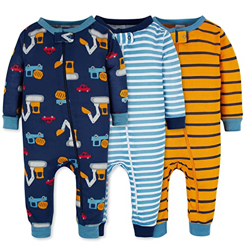3-pack Snug Fit Cotton One-piece Pajamas G6502