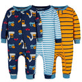 3-pack Snug Fit Cotton One-piece Pajamas G6502