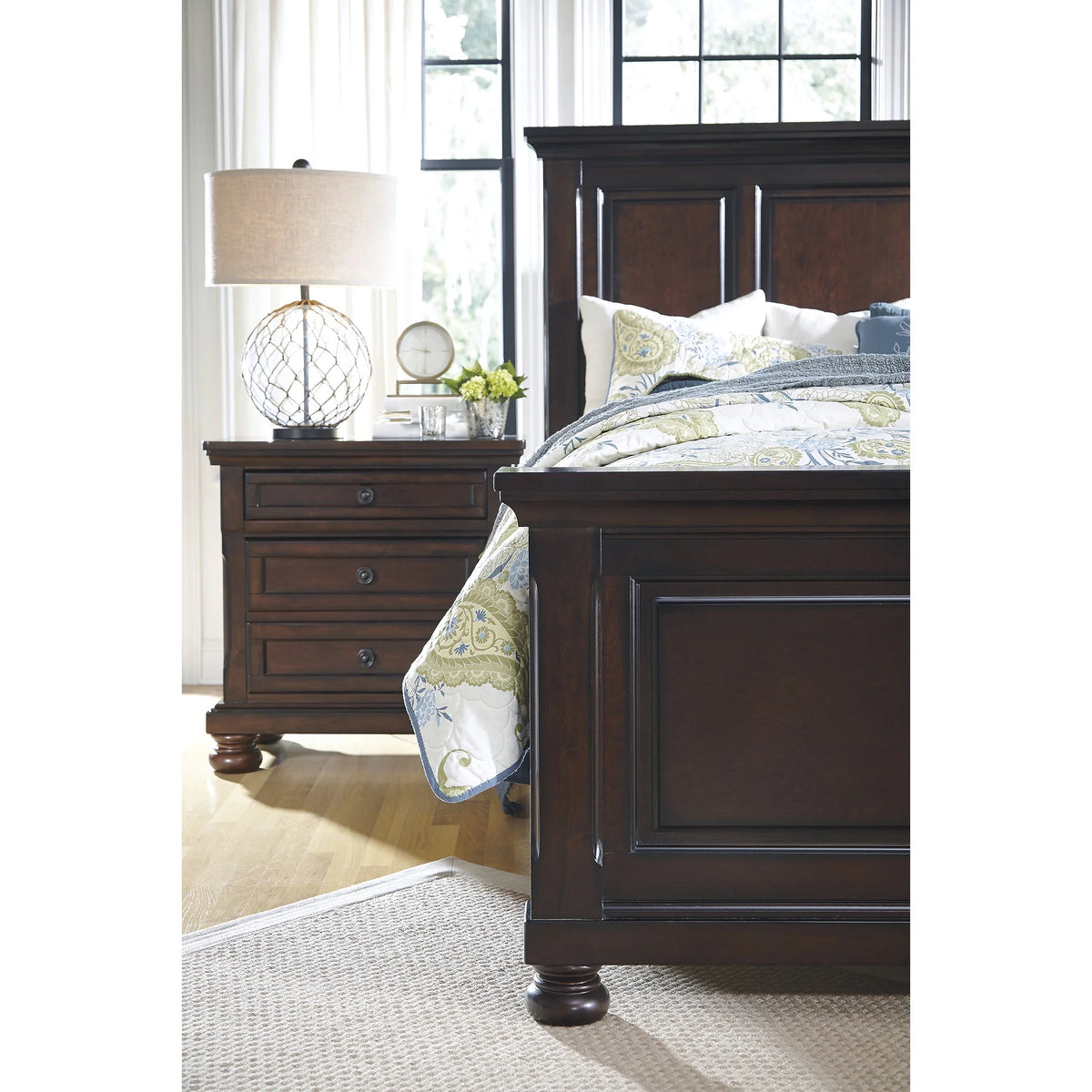 2 Drawer Nightstand, Dark Brown Y60740