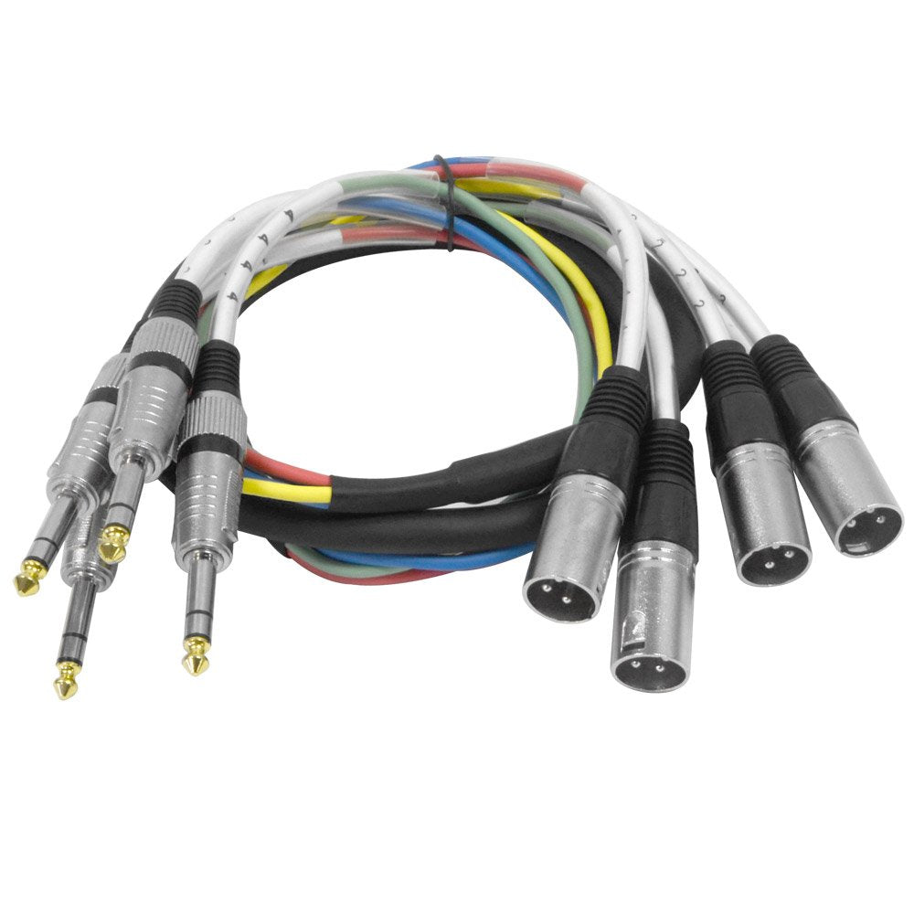 8 Channel 5' XLR Male to 1/4 TRS Snake Cable L508