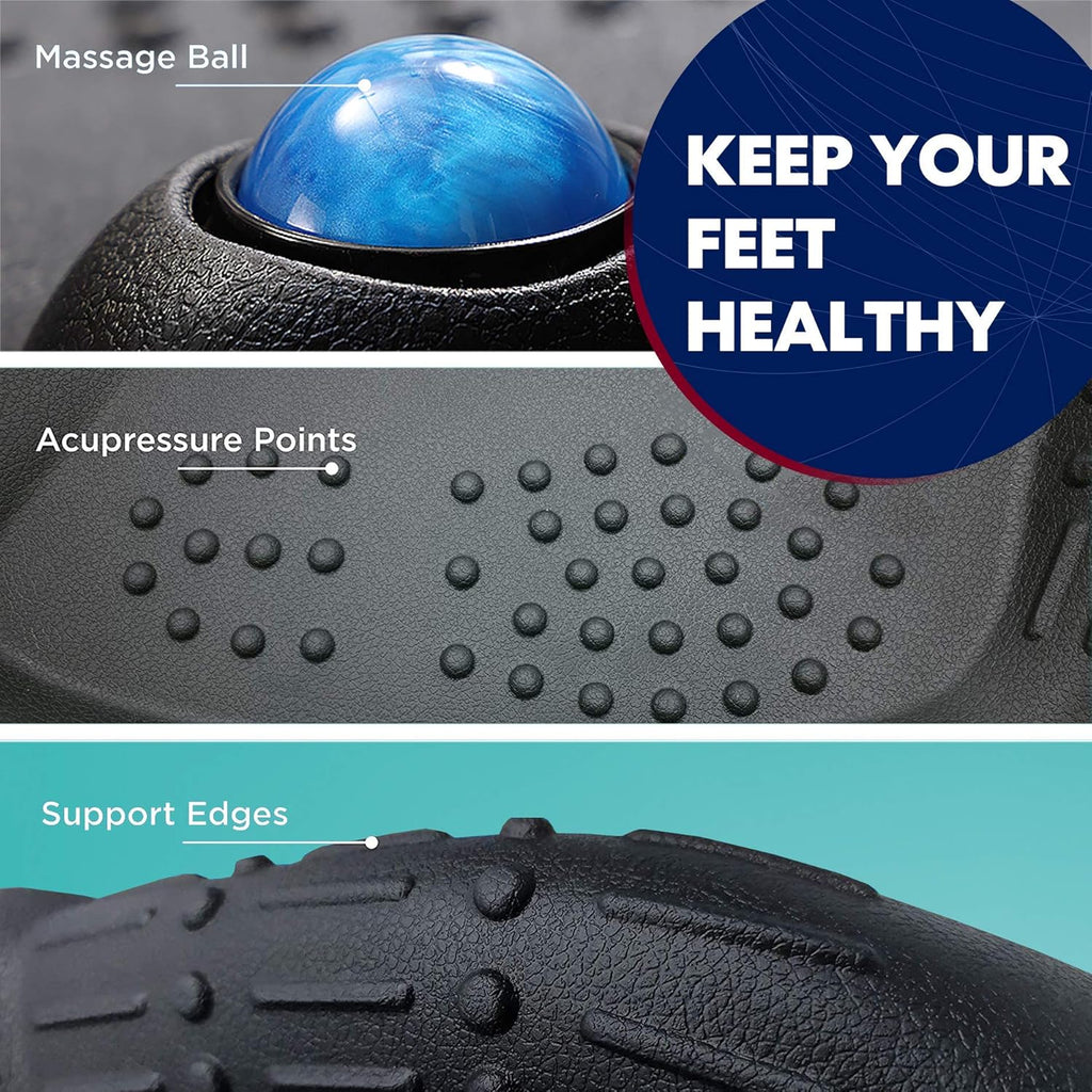 Anti-Fatigue Standing Desk Mat with Foot Massage Ball, Pack of 2 P516