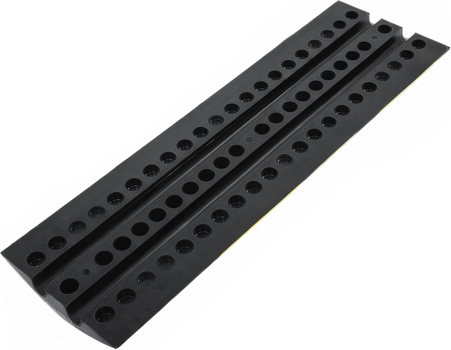 Rubber Speed Bumps 1 Pack 2-Channel Modular Heavy Duty Cable Protector Ramp with 3 Bolts ( 39.4 x 12 W x 2.4 H) G79934