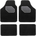 4-Piece Heavy Duty Car Floor Mats with Heel Pad (Black and Blue) A908559