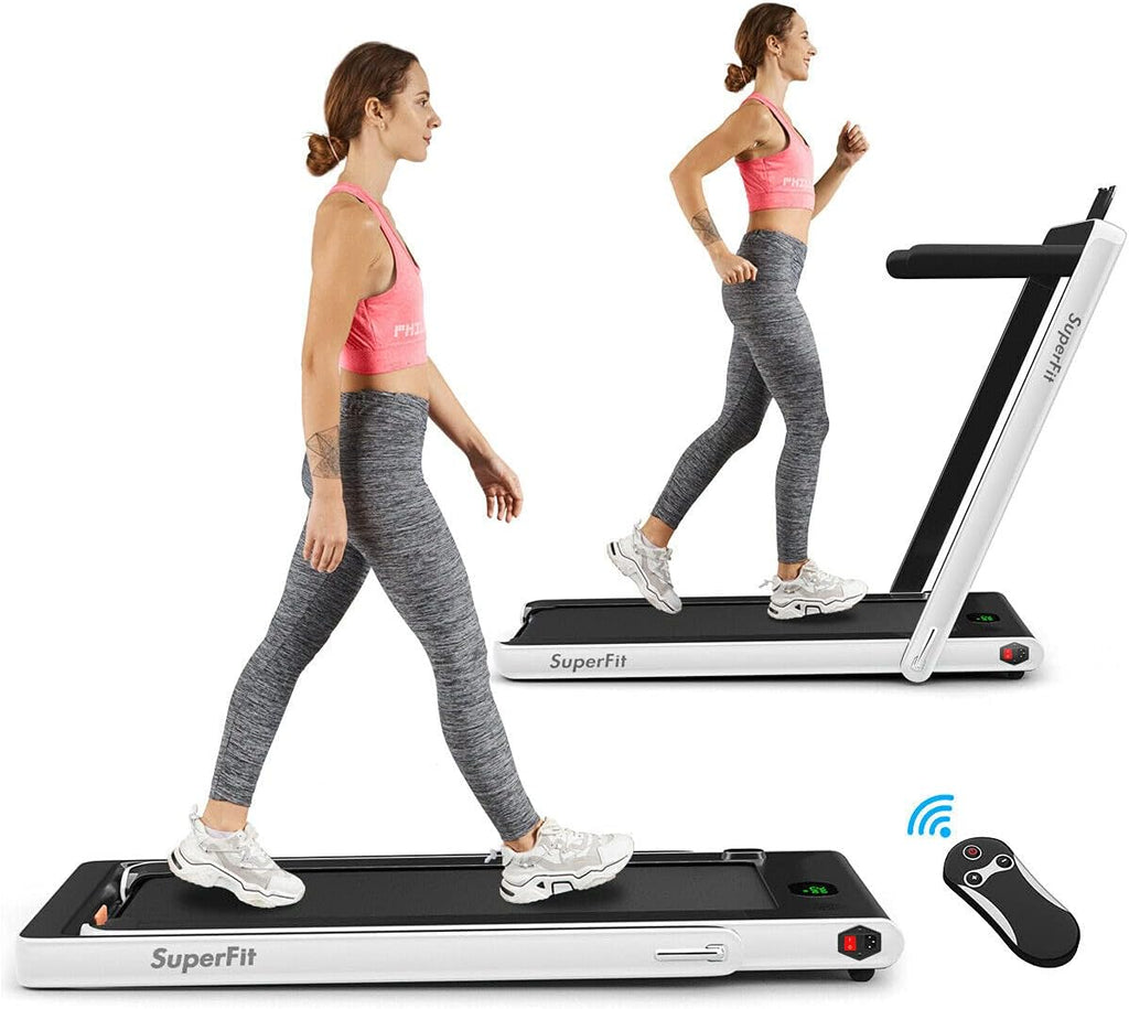 2 in 1 Folding Treadmill with Bluetooth Speaker and LED Display I489