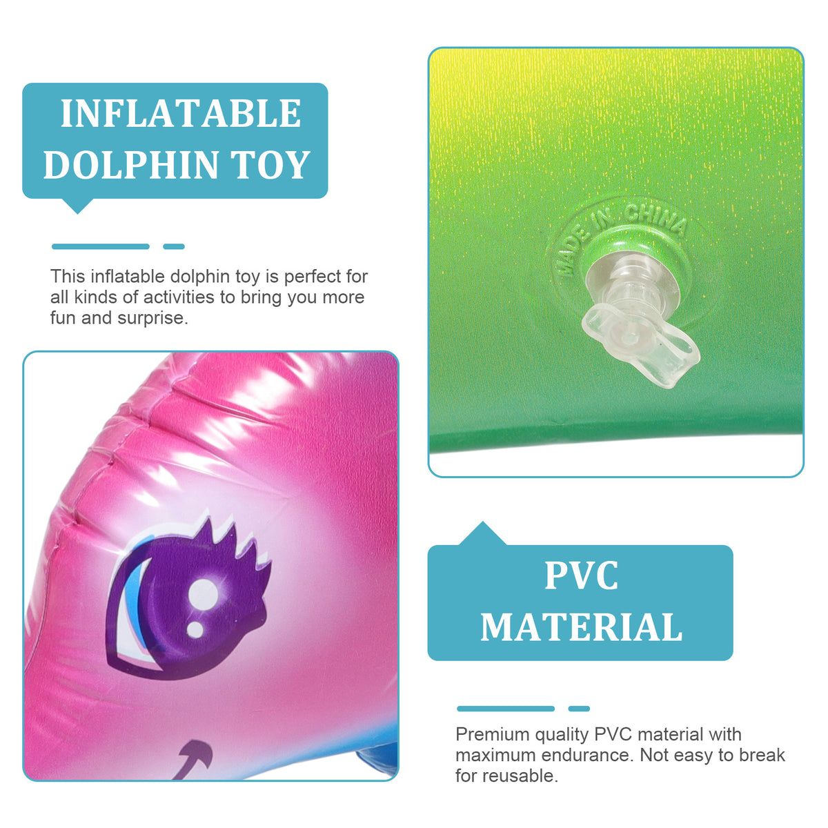 2 Pcs Inflatable Dolphin Pool Toys Pvc X824342