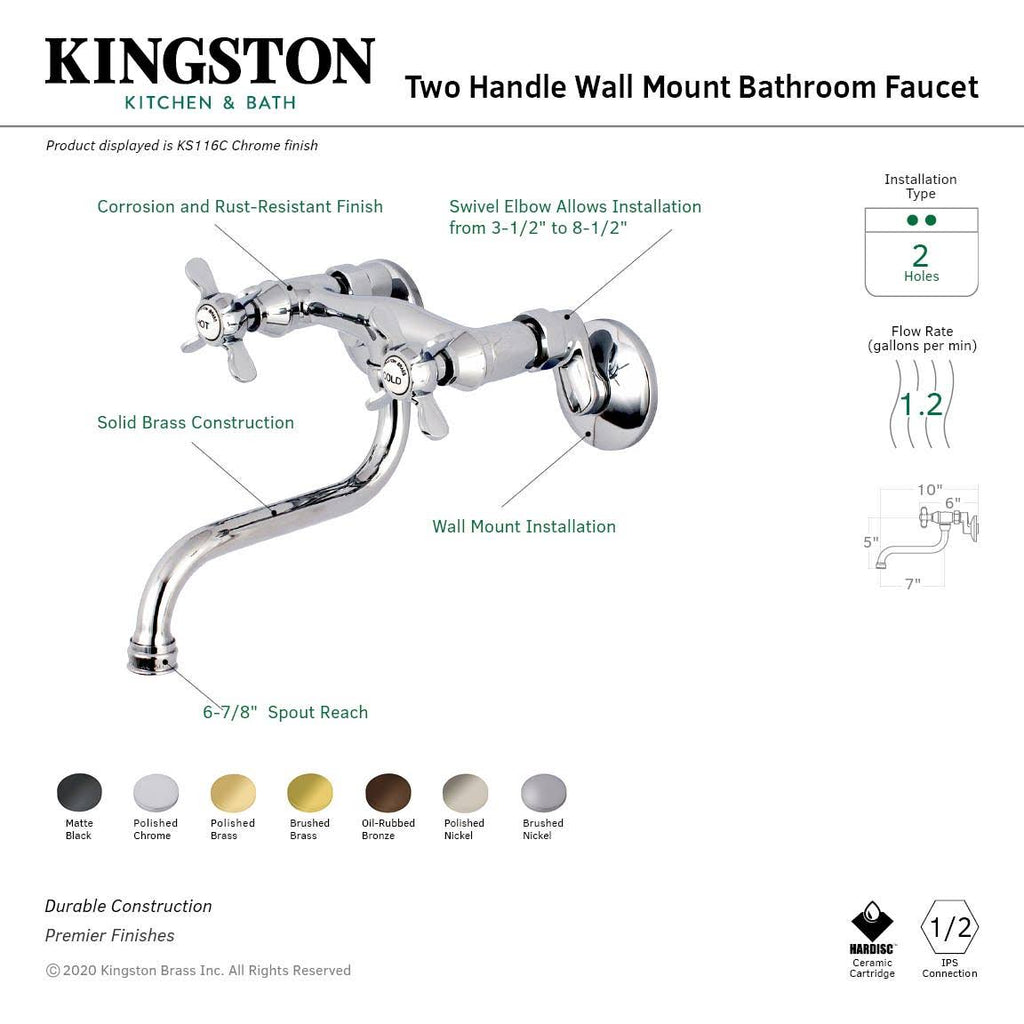 Polished Brass Adjustable Center Wall Mount Bathroom Faucet R68283