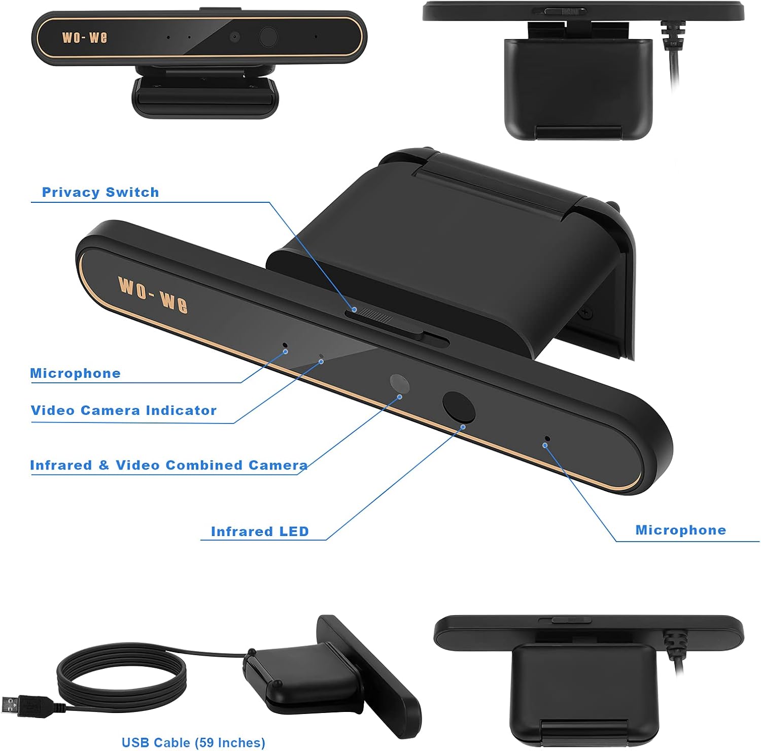 1080P IR Webcam with Dual Microphones, Pack of 2 Q90225