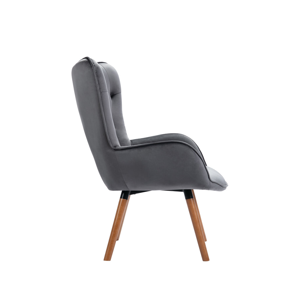 Velvet Pink Wingback Arm Chairs Q87595