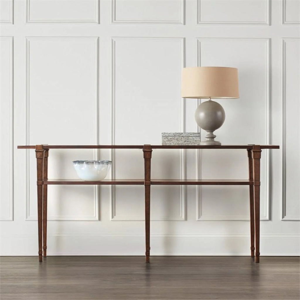 Dark Wood Solid Wood Skinny Console Table Y64498
