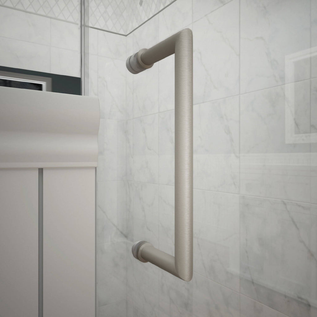 Frameless Hinged Shower Door Brushed Nickel L4157