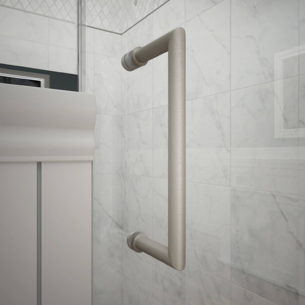 Frameless Hinged Shower Door Brushed Nickel L4157