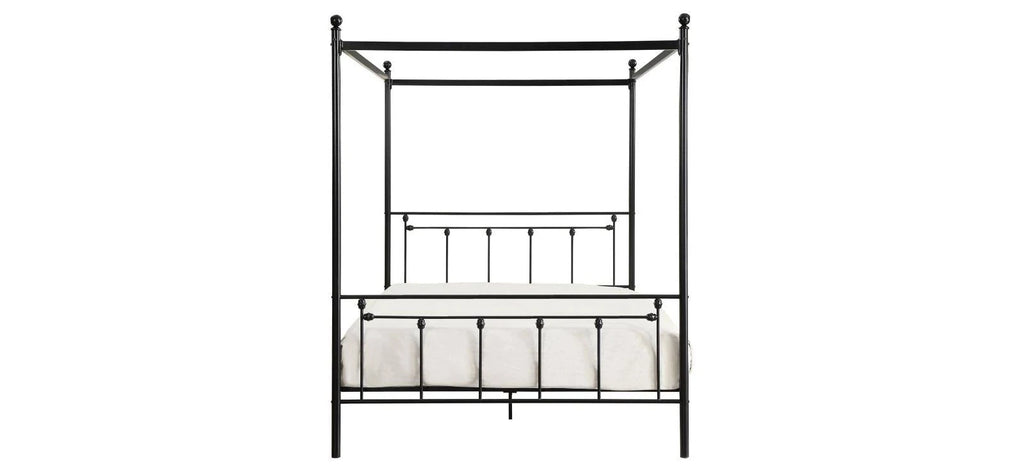 Black Metal Canopy Queen Bed T2646