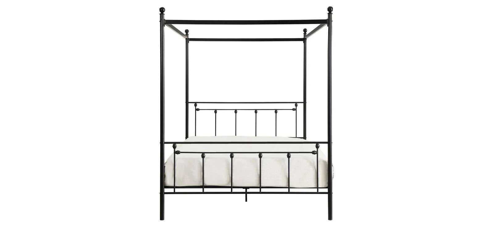 Black Metal Canopy Queen Bed T2646