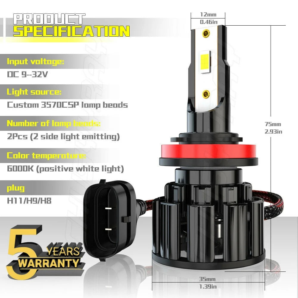 Combo LED Headlight Hi Lo Beam Fog Light 6X Bulbs F20141