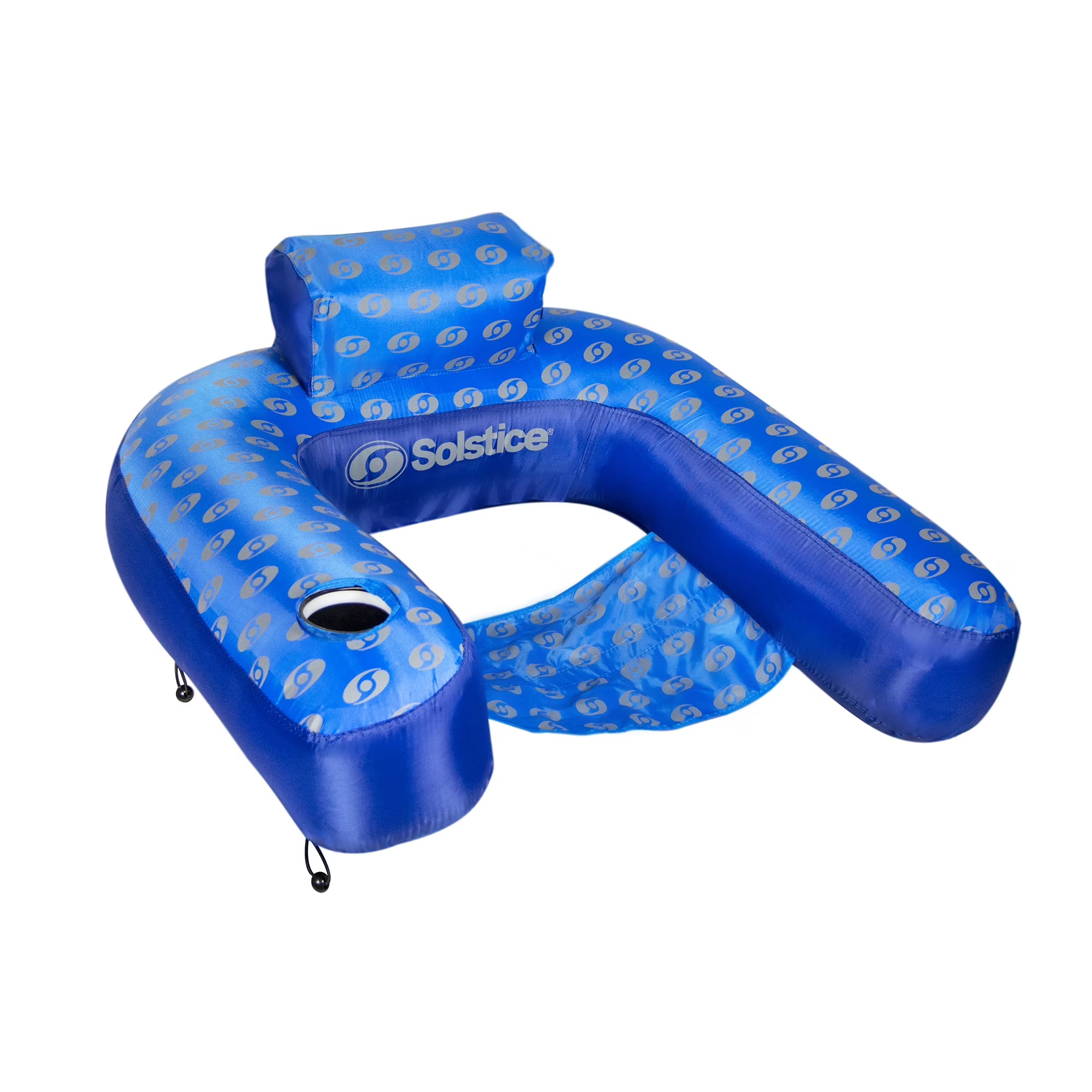 Blue Swirl Pattern Inflatable Swimming Pool Lounger Chair T991824