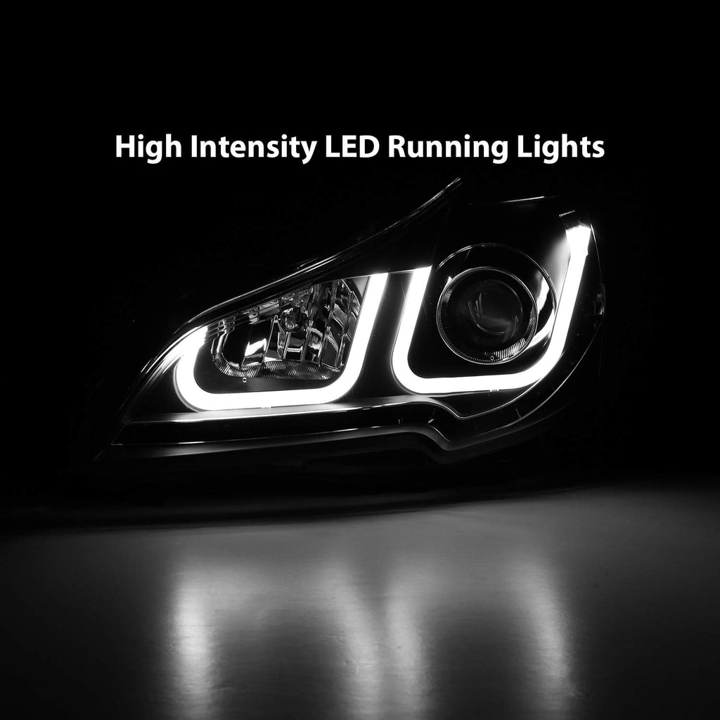Black Dual LED Bar Projector Headlights Z933373