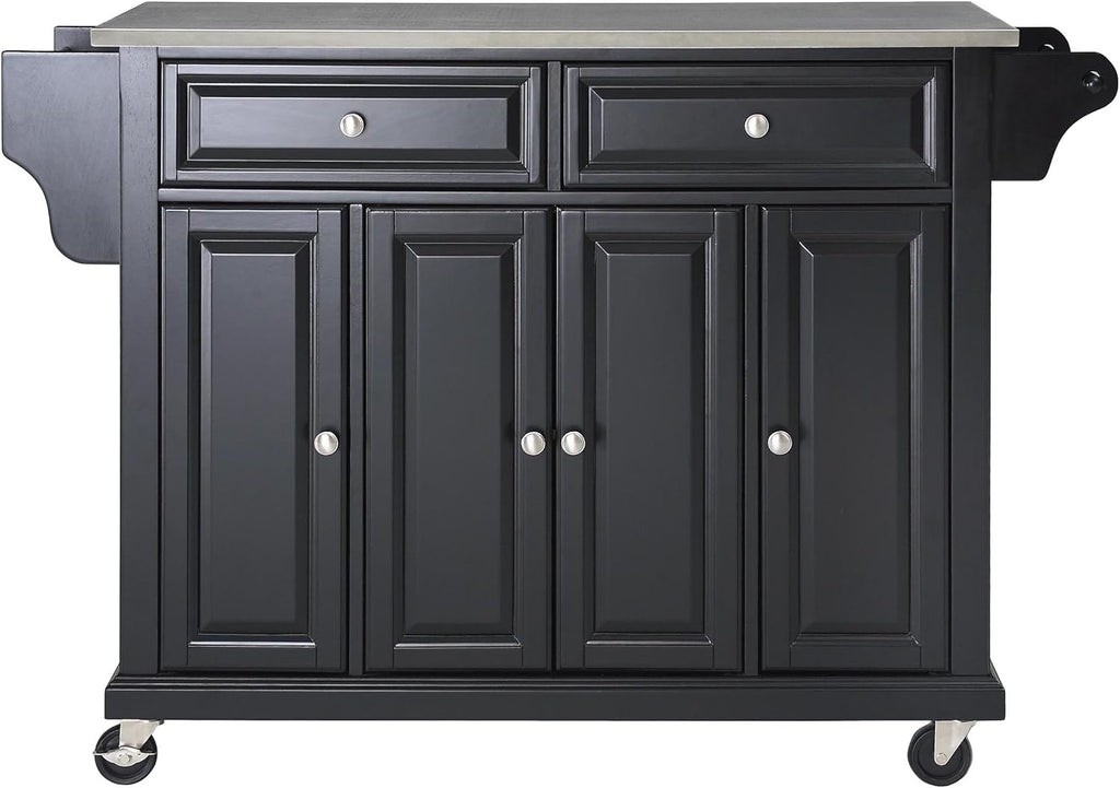 Full Size Kitchen Cart with Solid Black Granite Top W677549