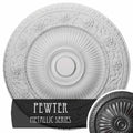 24 1/4x22OD x 2x22P Ceiling Medallion, Hand-Painted Pewter N984577