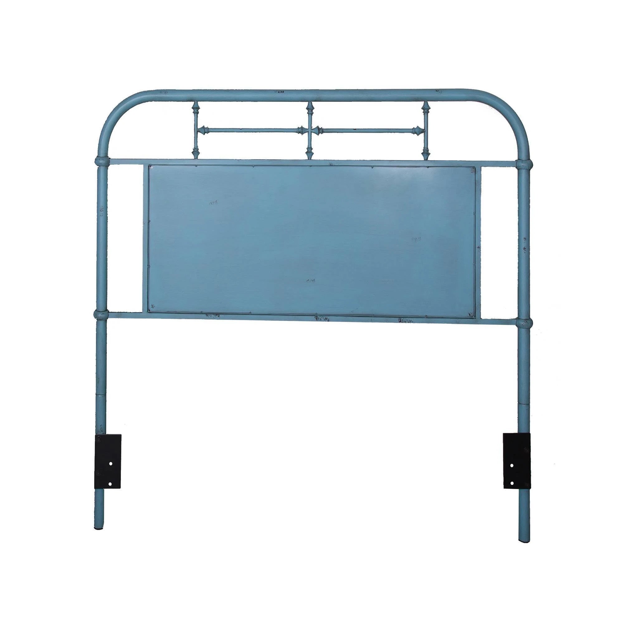 Distressed Blue Full Metal Headboard B29577