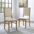 Brown Wood Upholstered Back Chair Set of 2 Z66954
