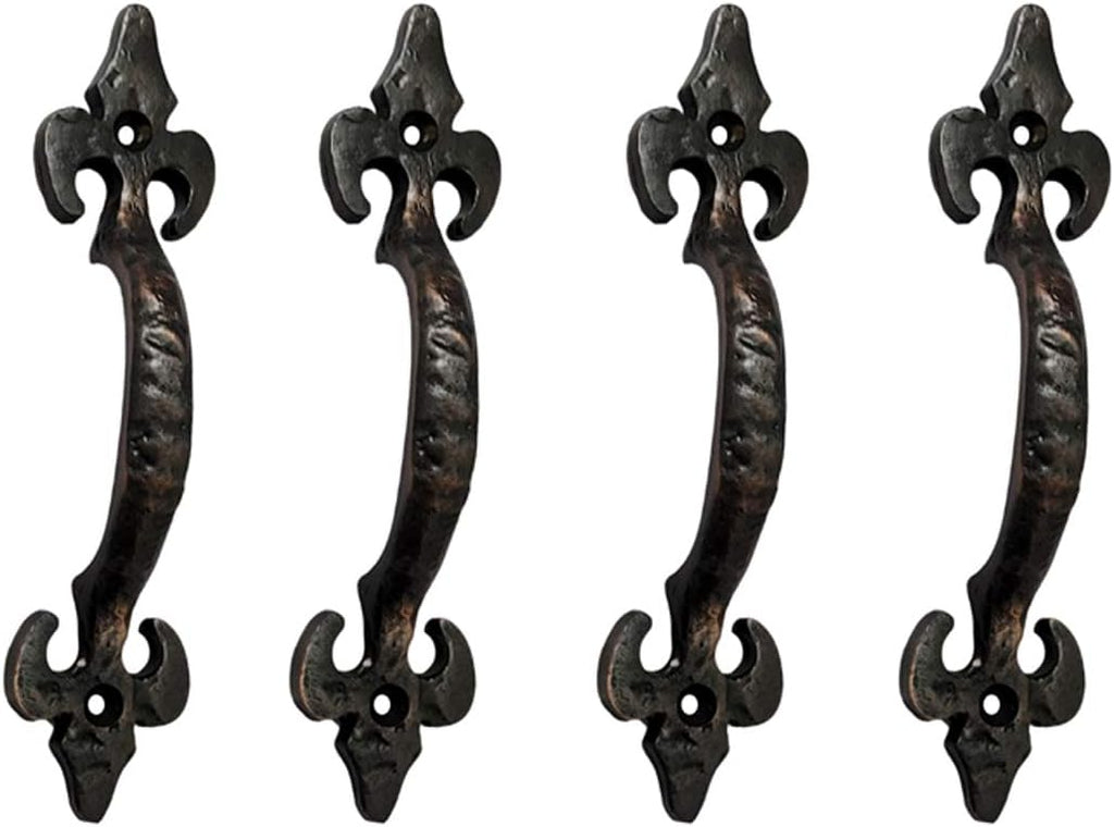 Antique Cast Iron Cabinet Pull Handles, 6.1 x 12 Pack, Matte Black O423