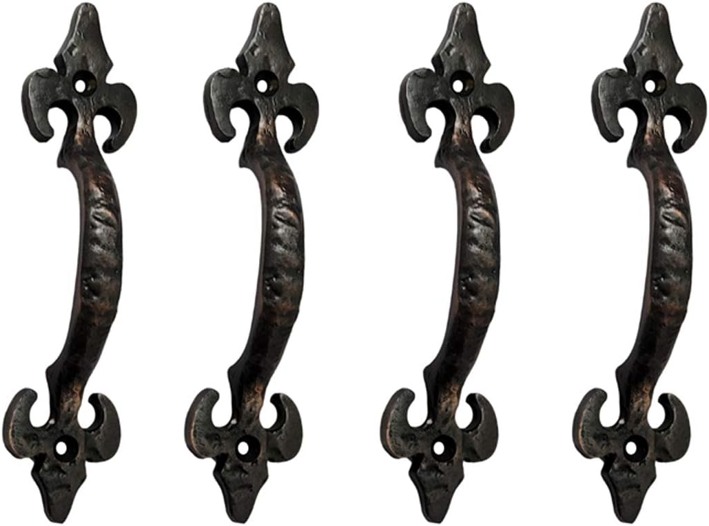 Antique Cast Iron Cabinet Pull Handles, 6.1 x 12 Pack, Matte Black O423