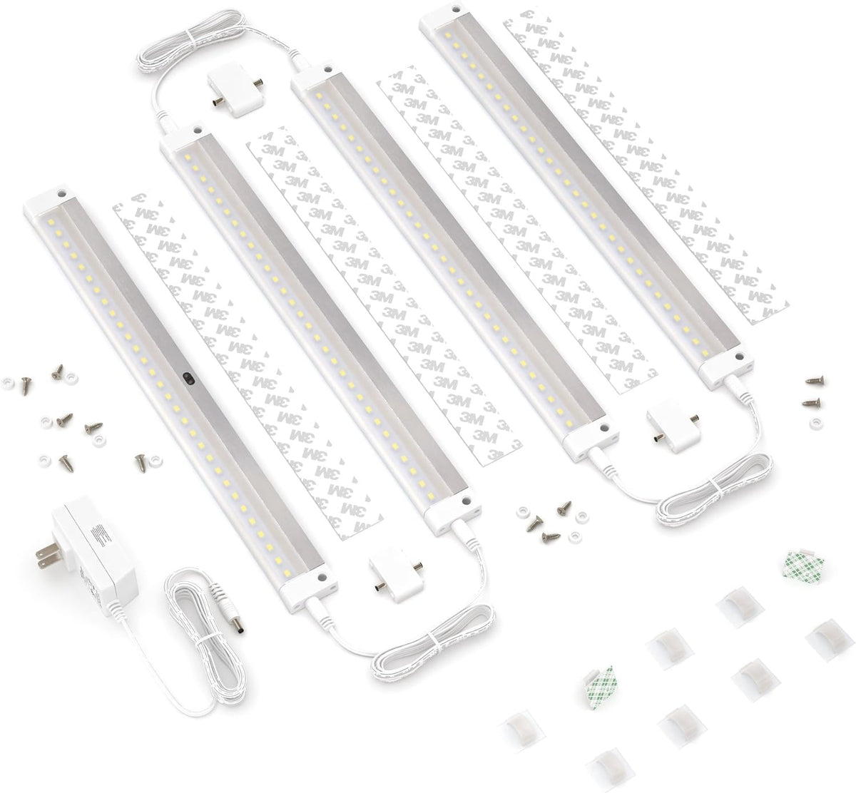 4 Panels 12 Inch LED Dimmable Under Cabinet Lighting Kit, Cool White B971