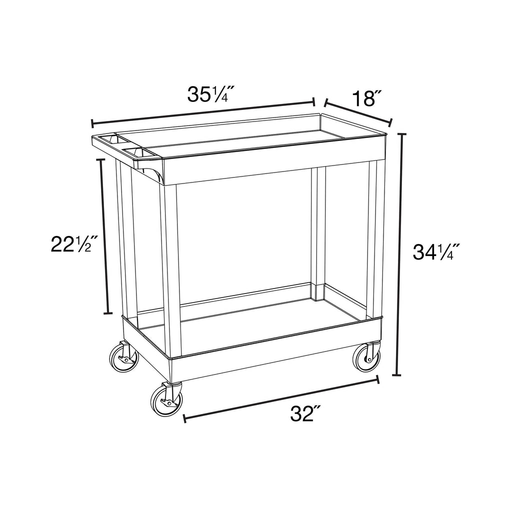 2 Tub Shelf Cart Gray N4983